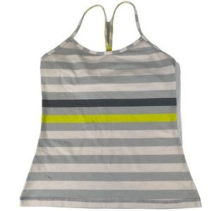 Lululemon Racerback Woman’s Power Y Tank Top Shirt Striped Yellow Sz 6 Athletica